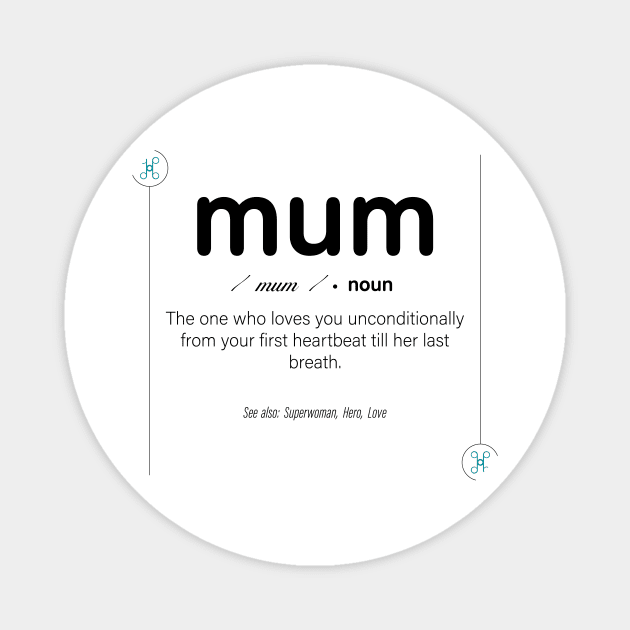 Mum  Definition  Gift Typography Print Art Print Printable Quotes Magnet by Humais